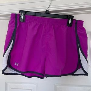 Under Armor Purple Heat Gear Running Shorts GUC